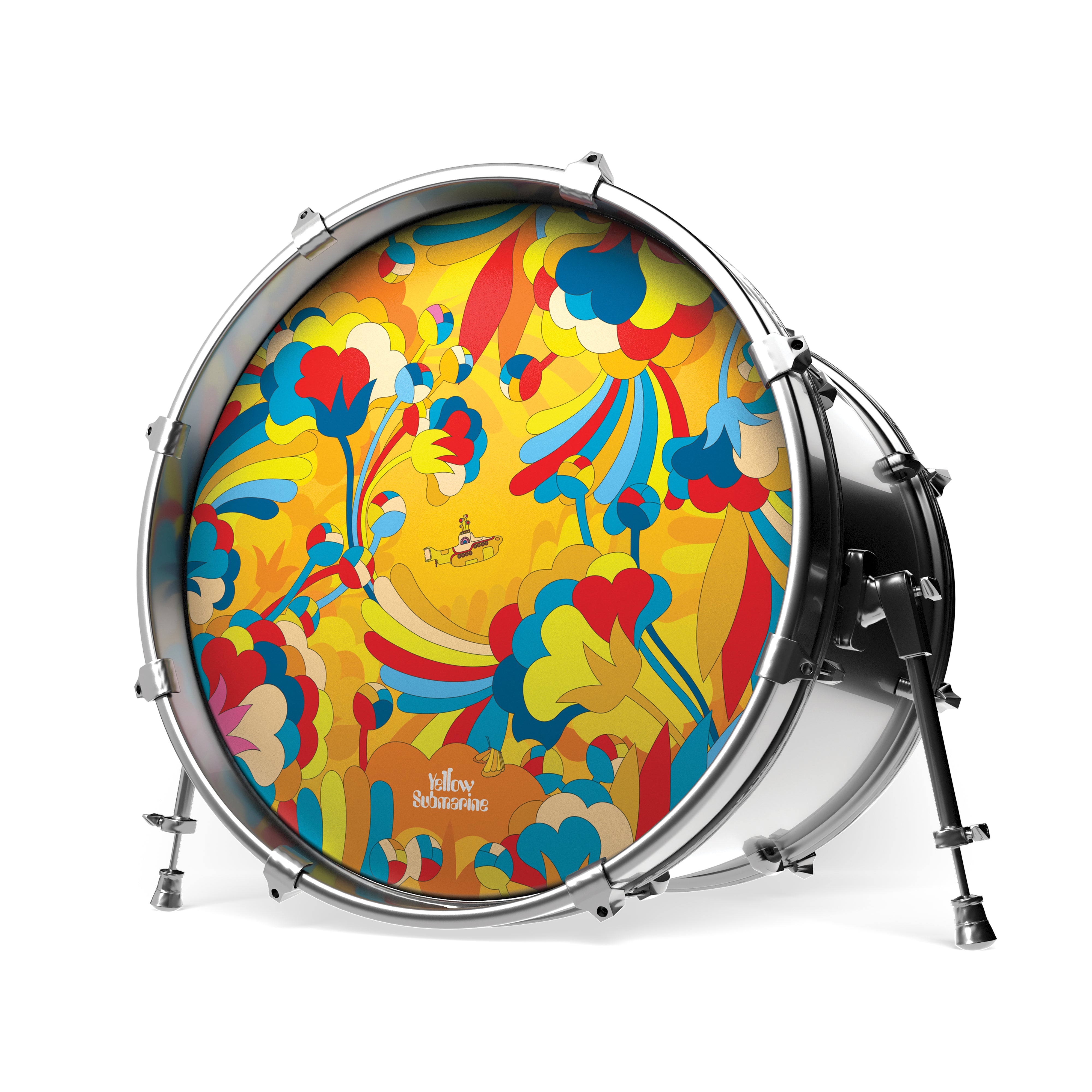 Evans Yellow Submarine Resonant Bass Drumhead, Primrose Prairie, 22 inch