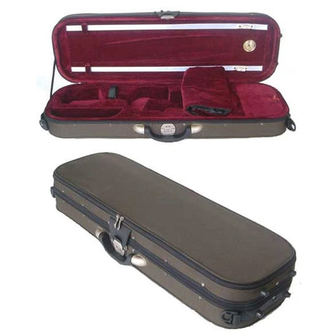 D'Luca Pro Oblong Full Size 4/4 Violin Case With Hygrometer