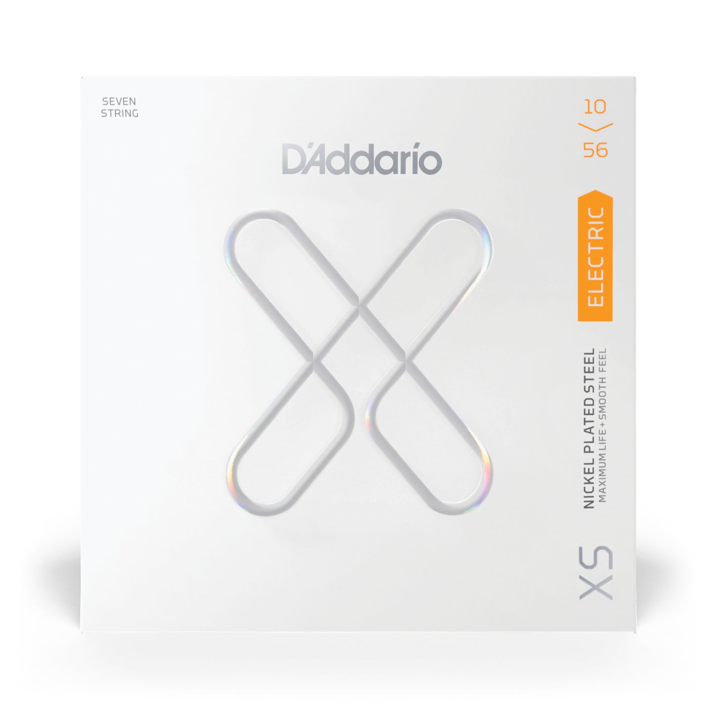 D'Addario XS Electric Guitar 7-String Nickel Plated Steel, Reg Light 10-56