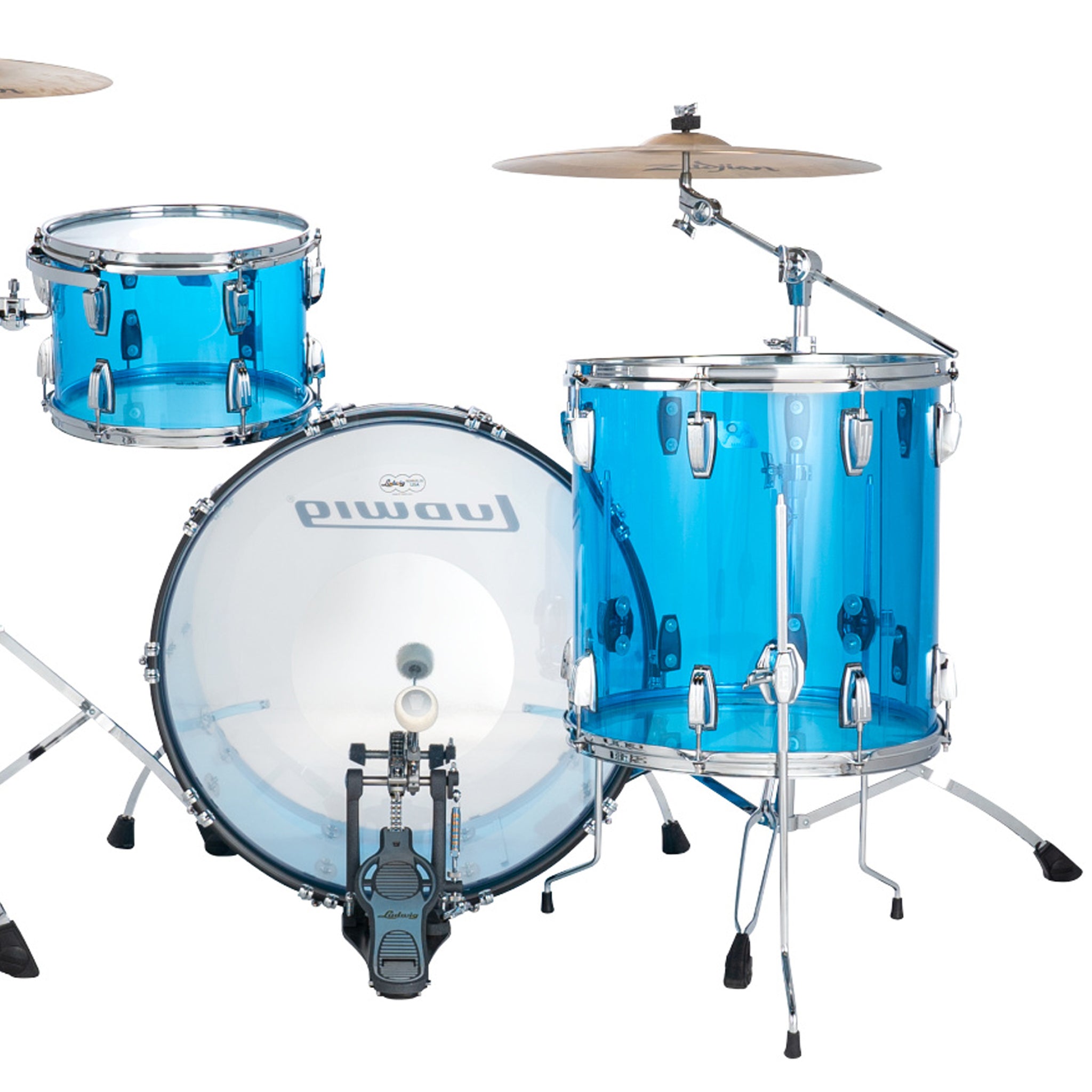 Ludwig Vistalite Pro Beat 3-piece Acoustic Drum Set Shell Pack Blue