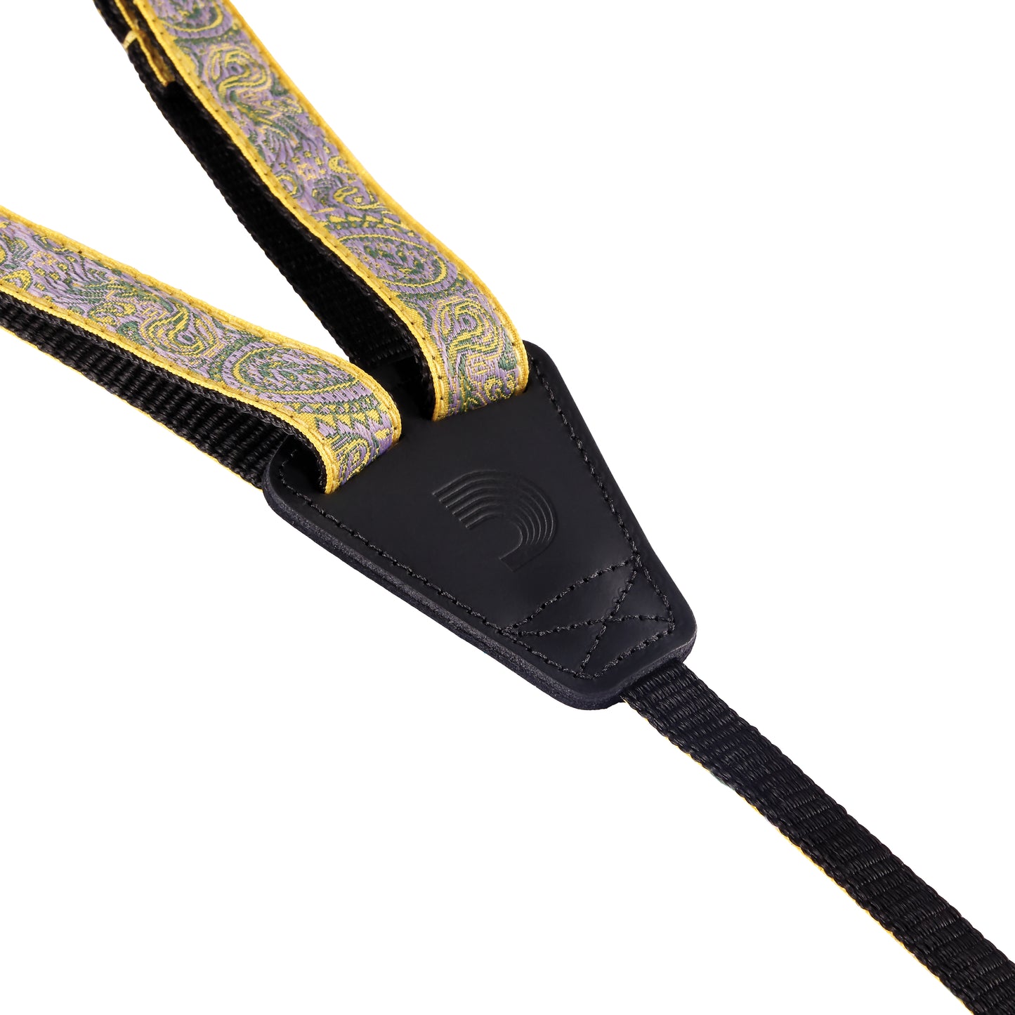 D'Addario Cradle Ukulele Straps, Paisley Yellow/Purple