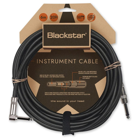 Blackstar 20ft Standard Series Instrument Cable Straight 1/4 Jack to Angle 1/4 Jack