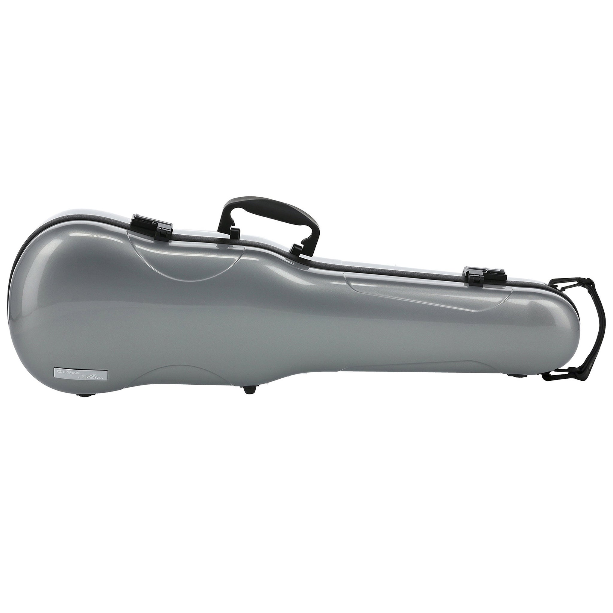 GEWA Violin Case, Air 1.7, Shaped, 4/4, Metallic Silver/Black, High Gloss