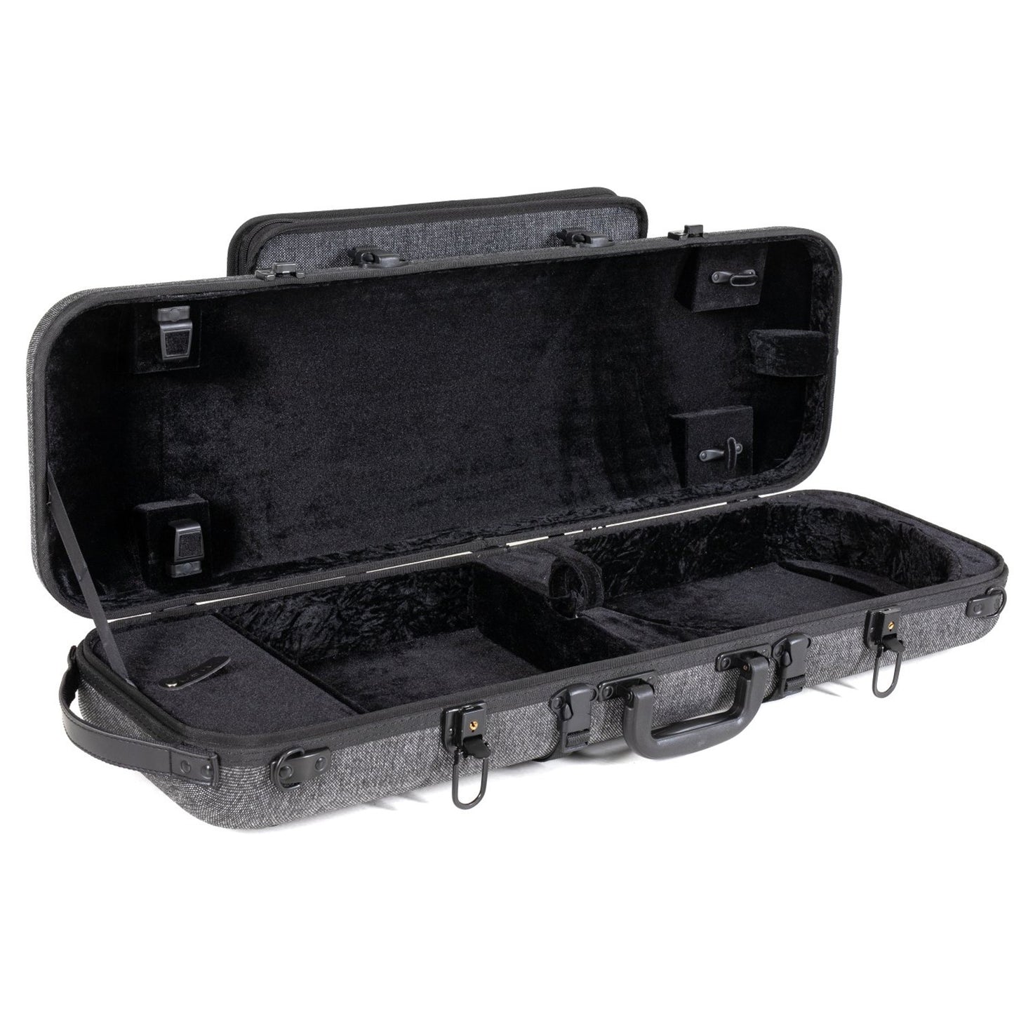GEWA Violin Case, Bio-S, Oblong, 4/4, Grey/Black, Music Pocket & Subway Handle