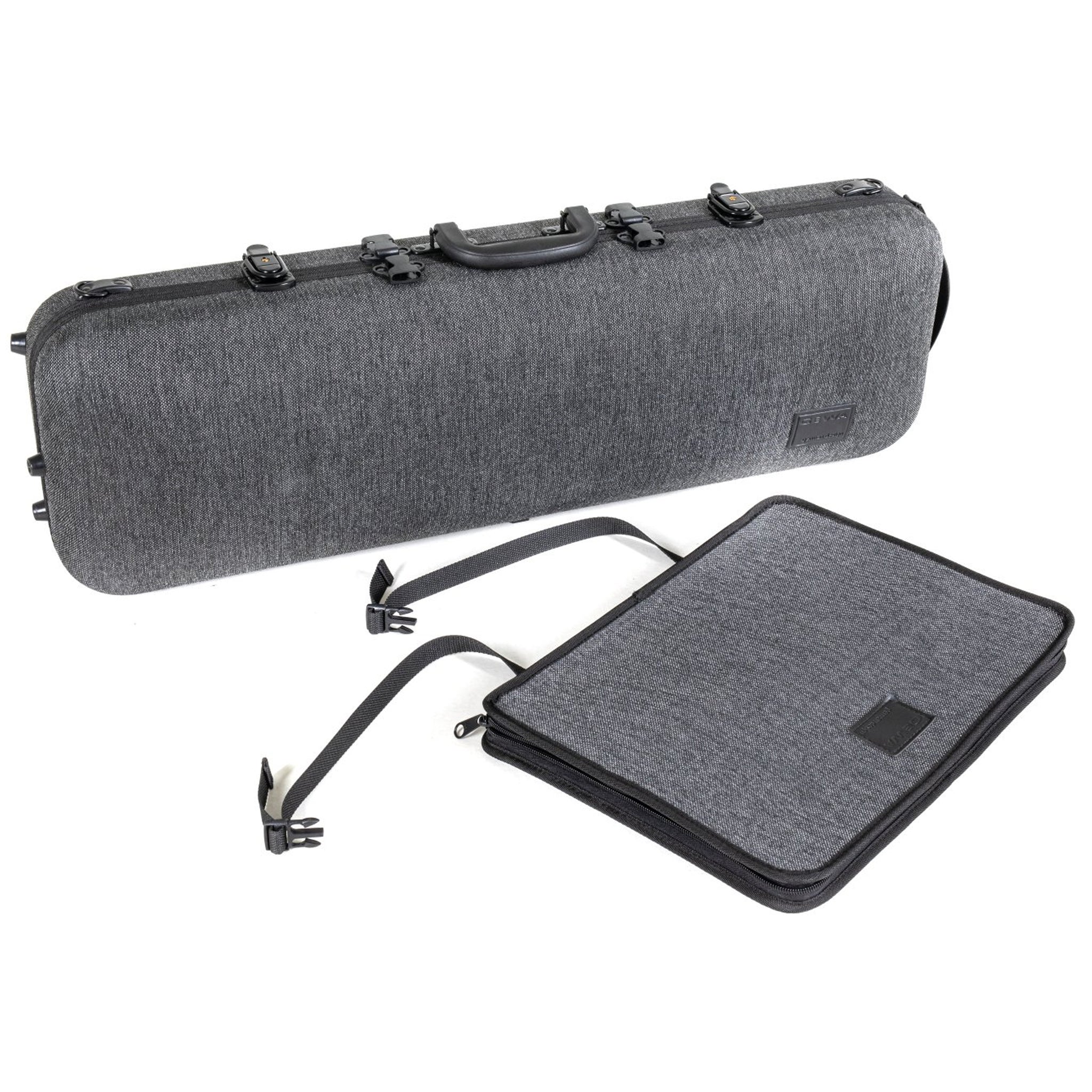 GEWA Violin Case, Bio-S, Oblong, 4/4, Grey/Black, Music Pocket & Subway Handle