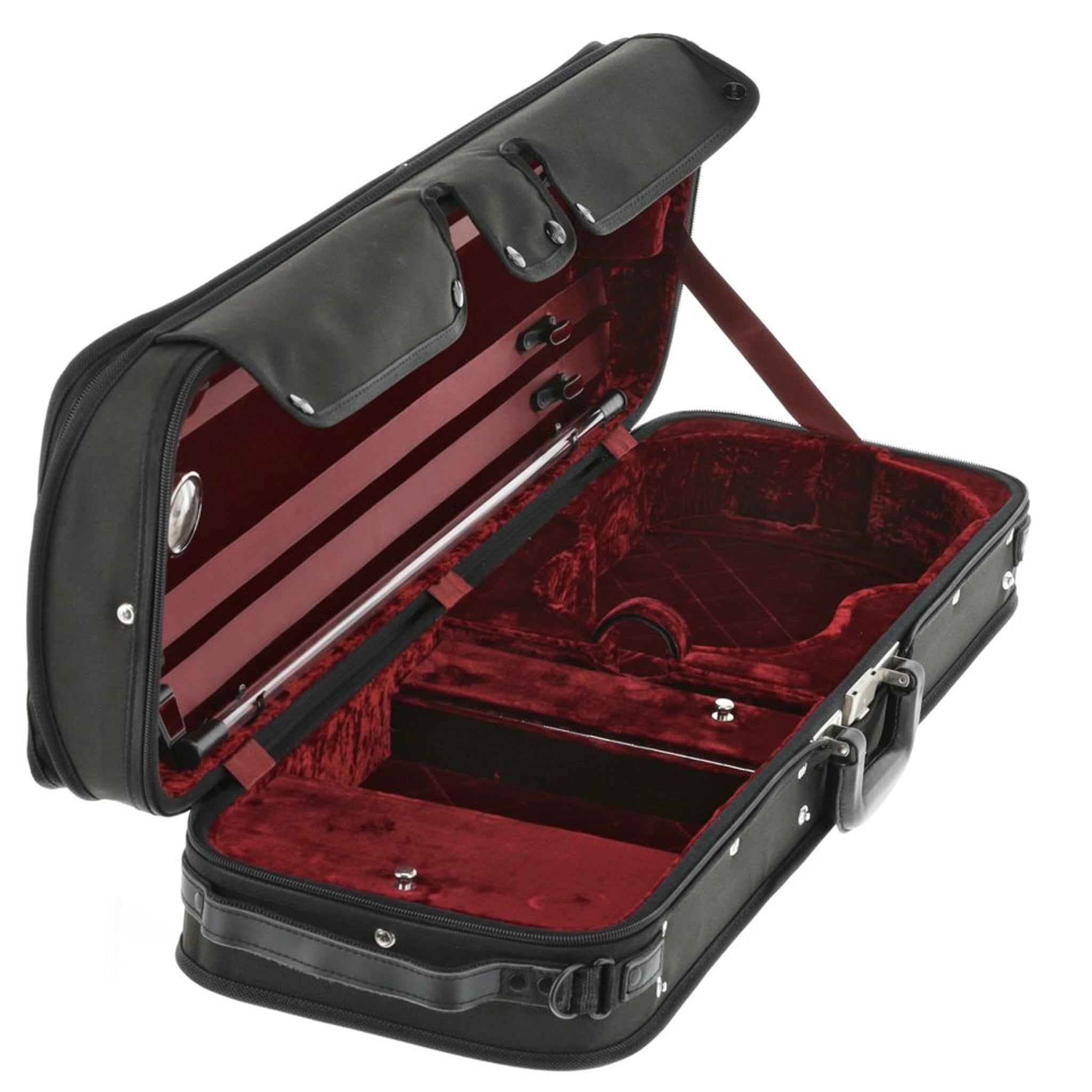 GEWA Violin Case, Atlanta, Oblong, 4/4, Black/Diamond-Pattern Red