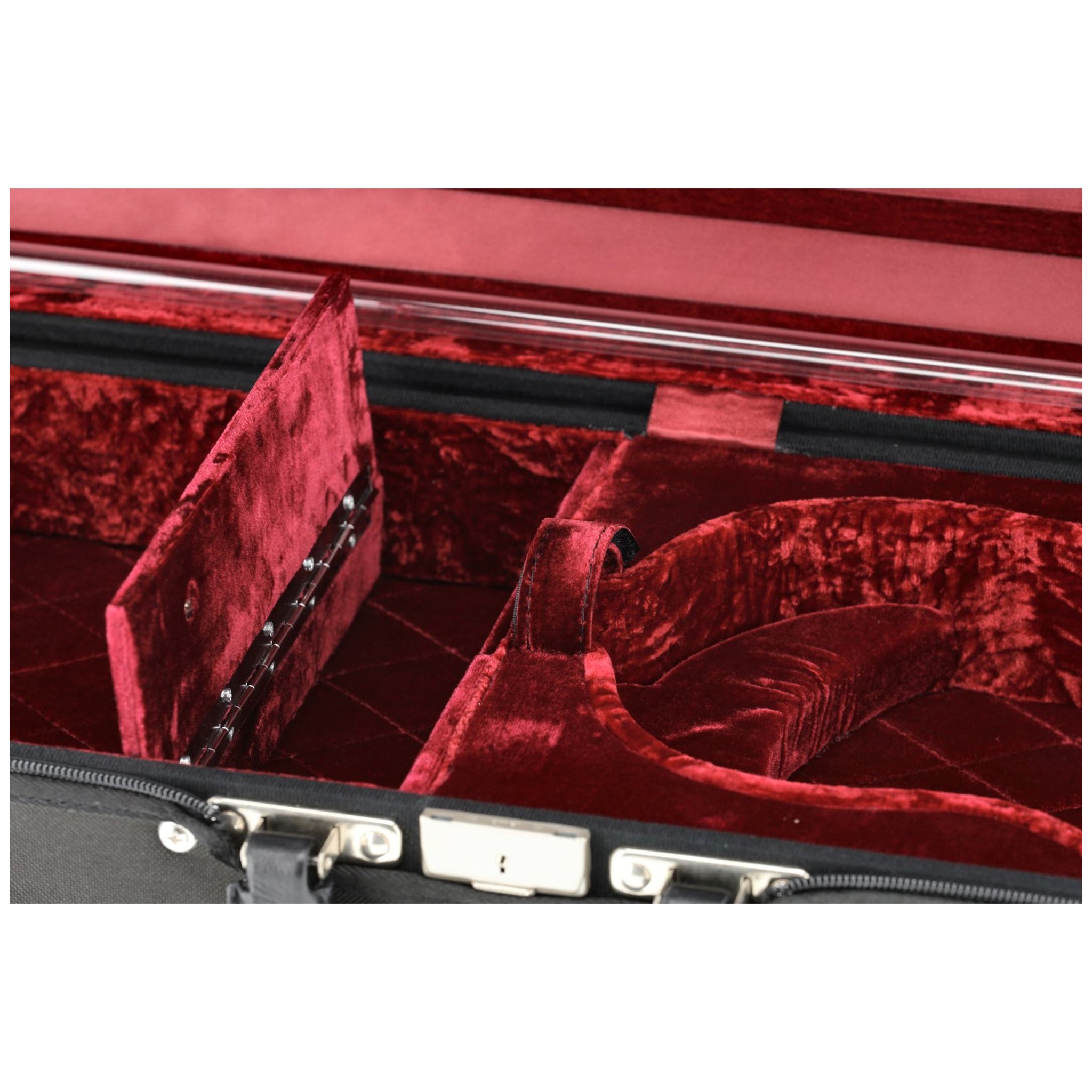 GEWA Violin Case, Atlanta, Oblong, 4/4, Black/Diamond-Pattern Red