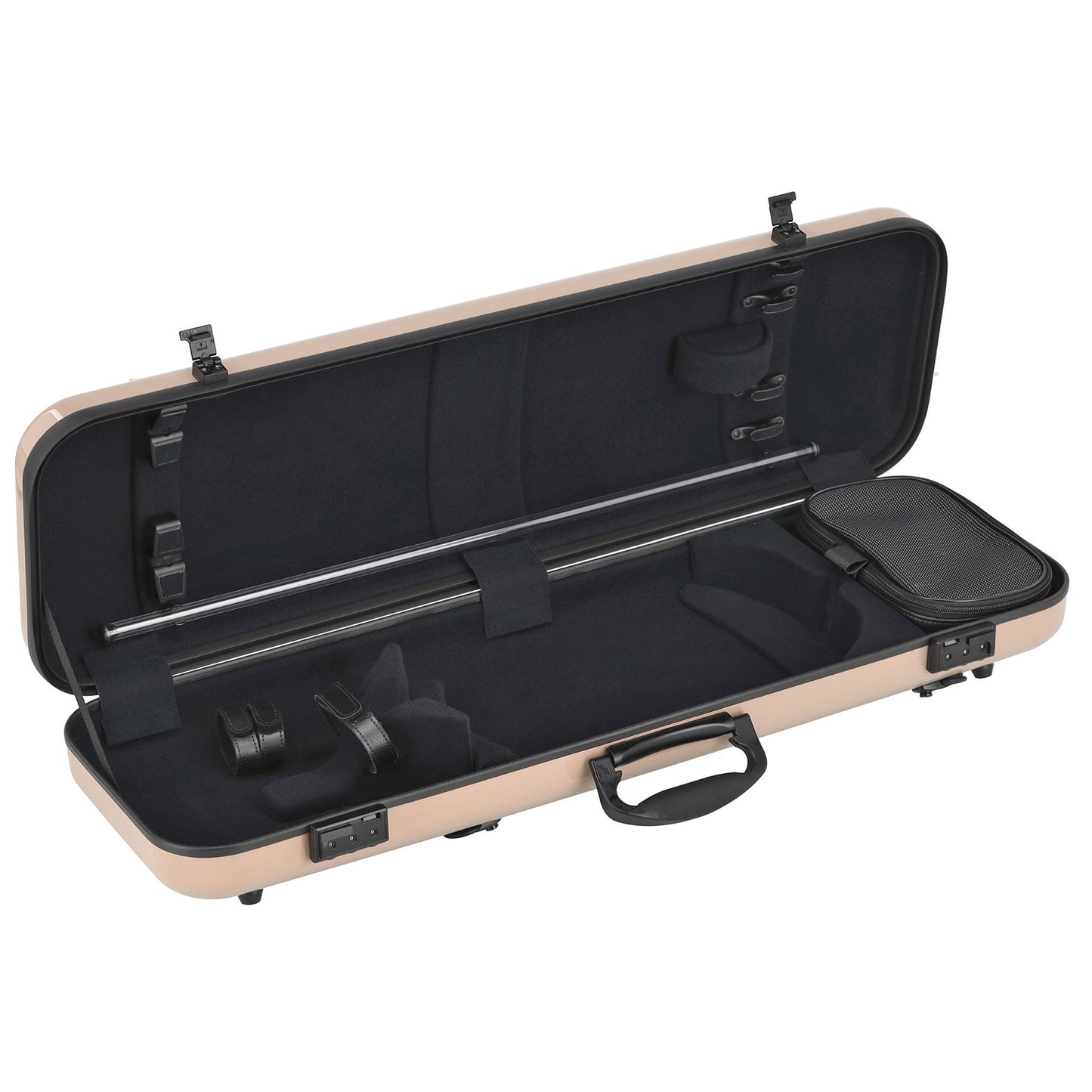 GEWA Violin Case, Air 2.1, Oblong, 4/4, Beige/Black, High Gloss, w/Subway Handle