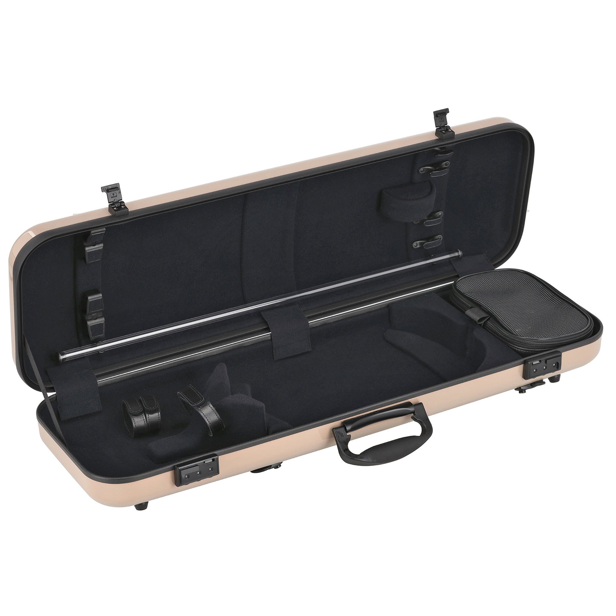 GEWA Violin Case, Air 2.1, Oblong, 4/4, Beige/Black, High Gloss, w/Subway Handle