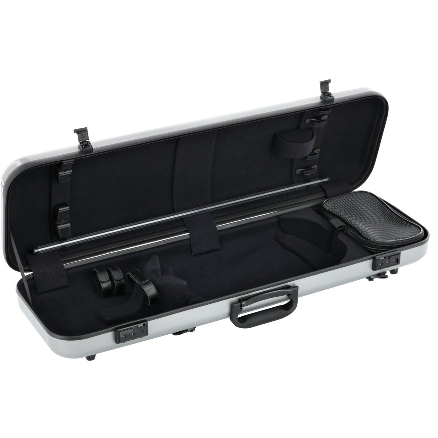 GEWA Violin Case, Air 2.1, Oblong, 4/4, Metallic Silver/Black, High Gloss