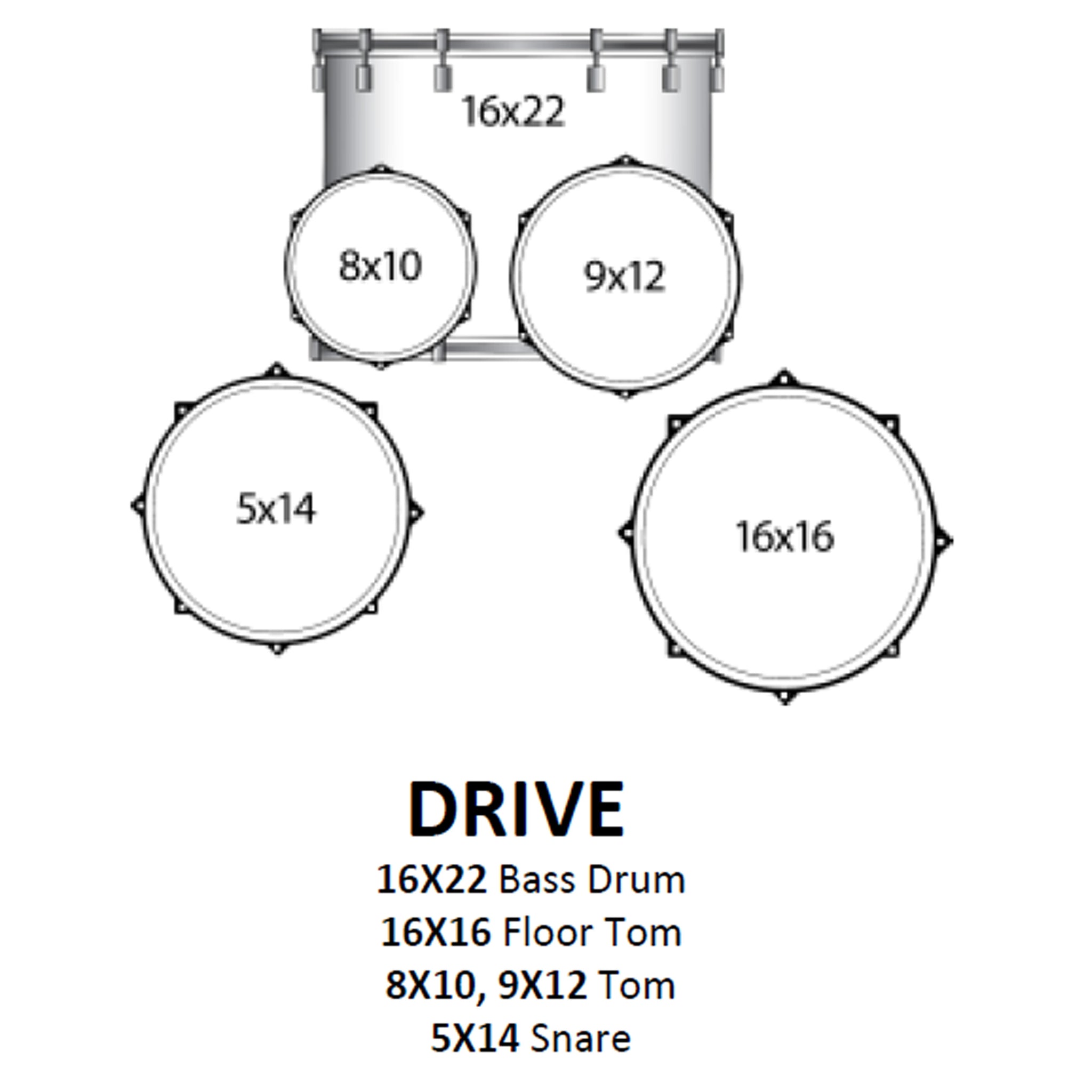 Ludwig Accent Drive 5pc Acoustic Drum Set Pack Blue Sparkle