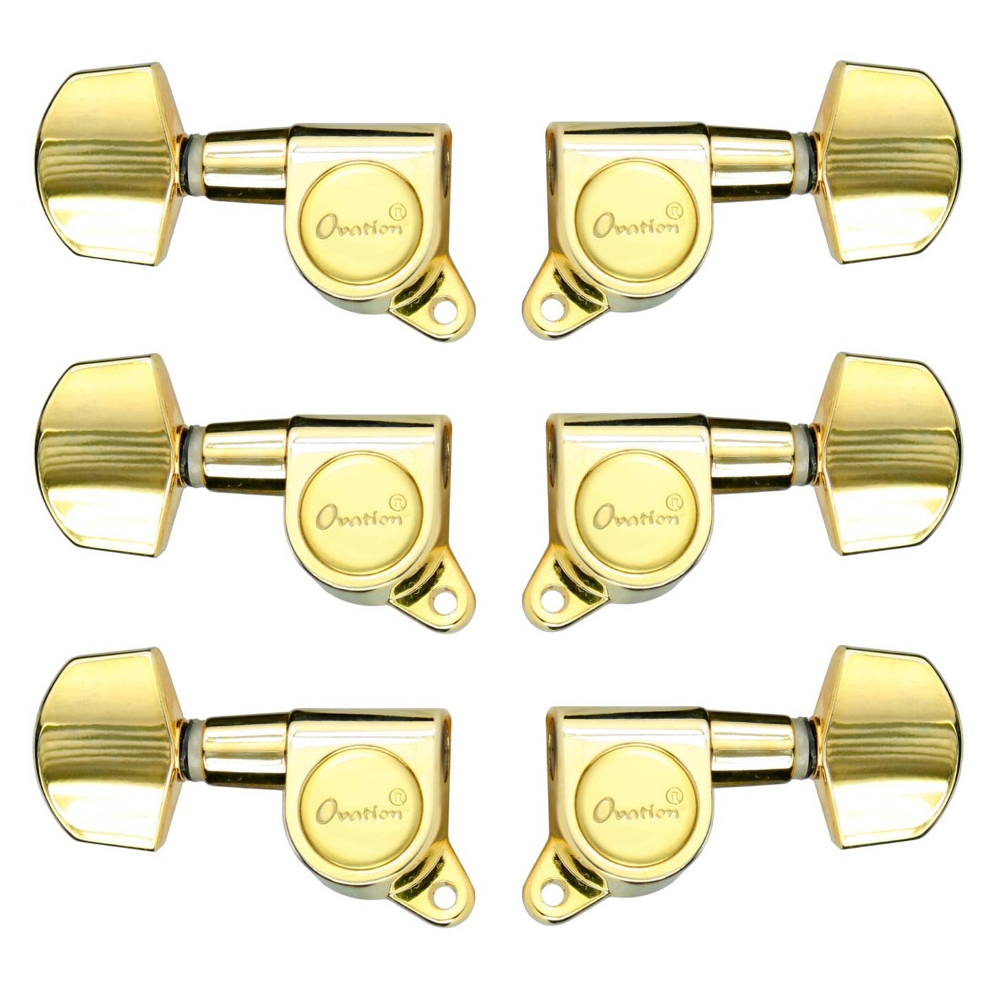 Ovation Gold Guitar Tuning Machines Set, Large Pegs, 3+3, M01GD