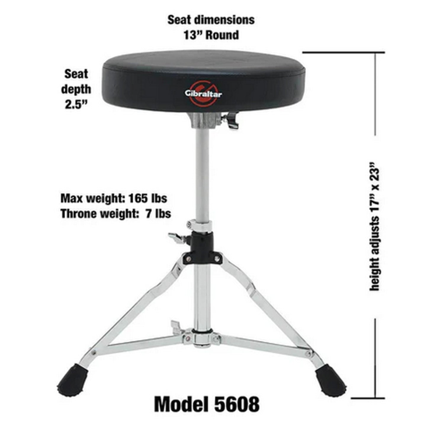 Gibraltar 5000 Series 13" Vinyl Round Drum Throne