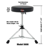 Gibraltar 5000 Series 13" Vinyl Round Drum Throne