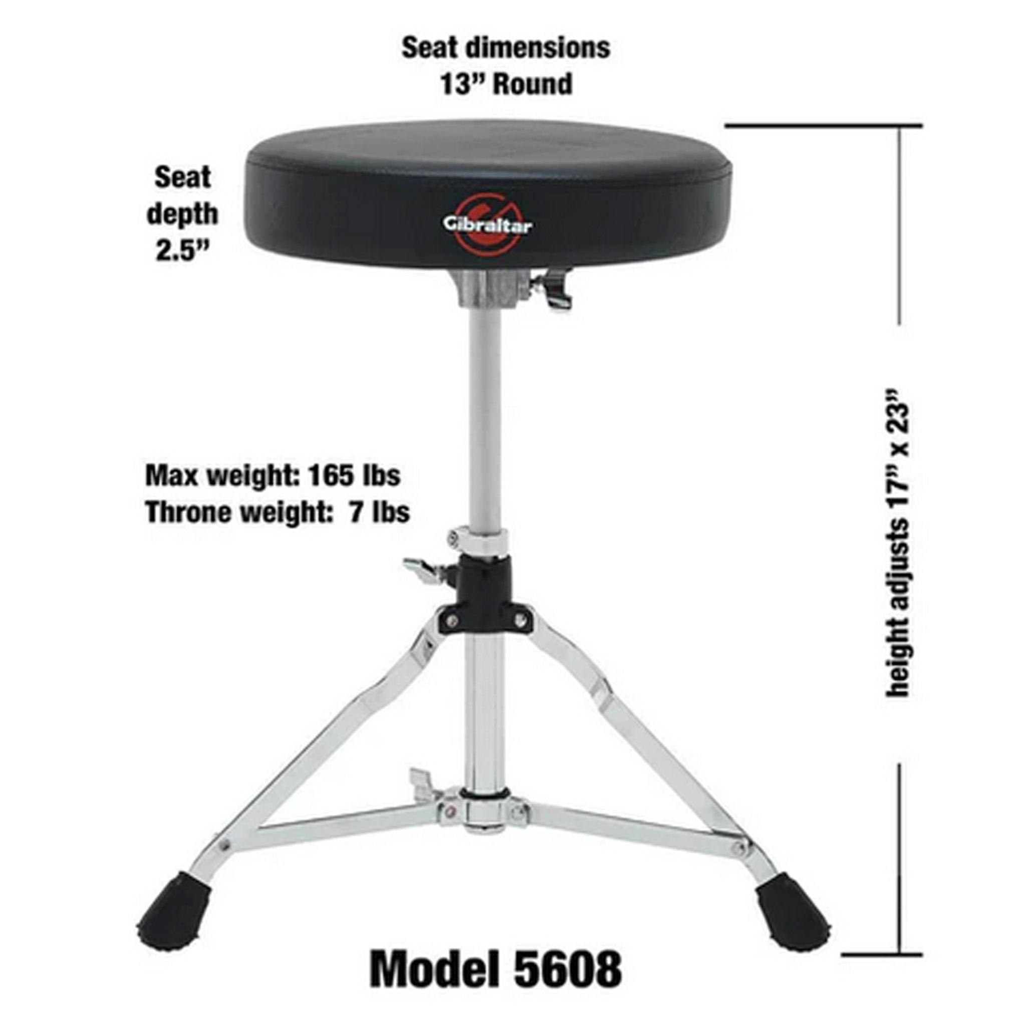 Gibraltar 5000 Series 13" Vinyl Round Drum Throne