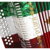 D'Luca Primo Button Accordion 31 Keys 12 Bass on FBE Key with Case and Straps, Red, White, Green