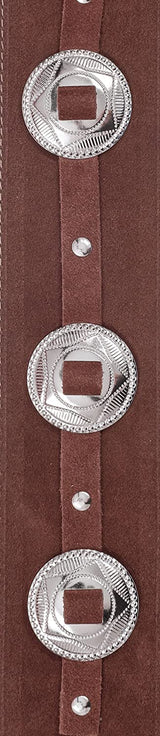 D'Addario Deluxe Leather Conchos Guitar Strap, Brown