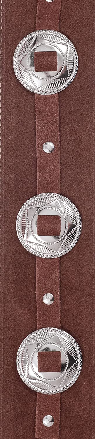 D'Addario Deluxe Leather Conchos Guitar Strap, Brown
