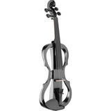 Stagg 4/4 Electric Violin Set With Metallic Black, Soft Case And Headphones