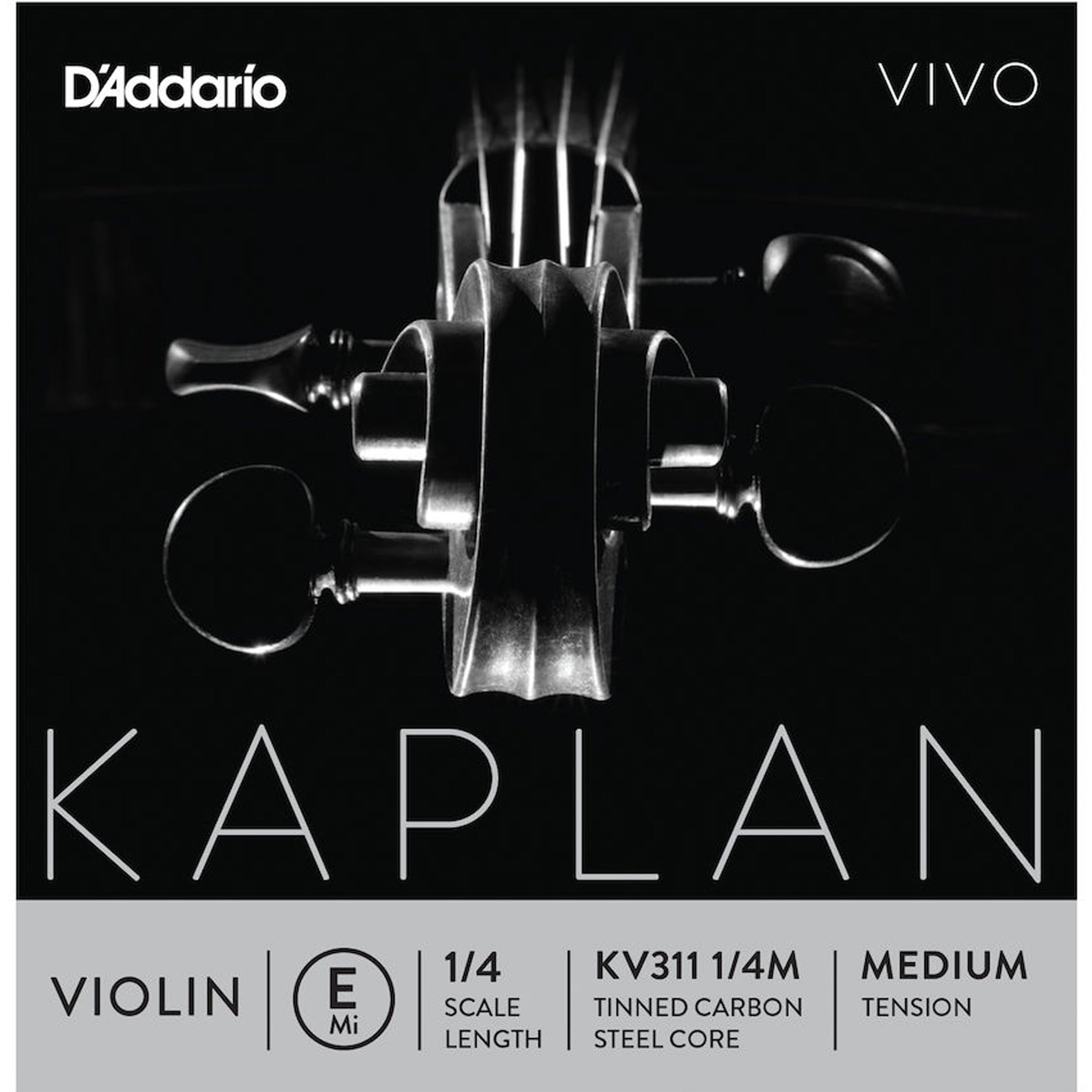 D'Addario Kaplan Vivo Violin E String, 1/4 Scale, Medium Tension