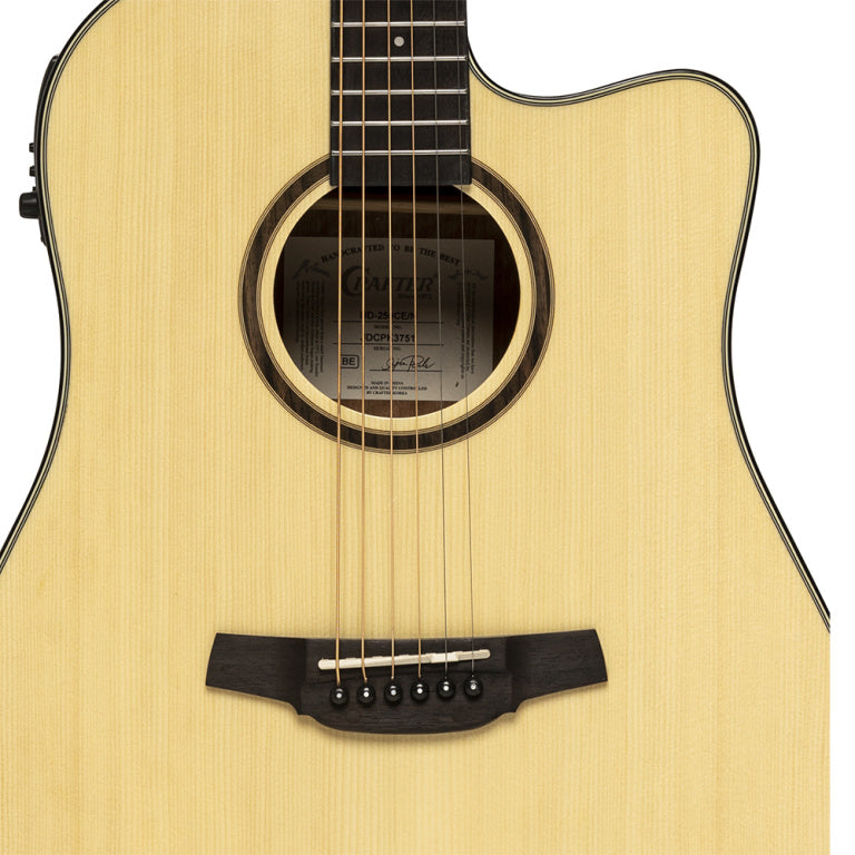 Crafter Silver Series 250, Dreadnought Acoustic-Electric Guitar With Cutaway