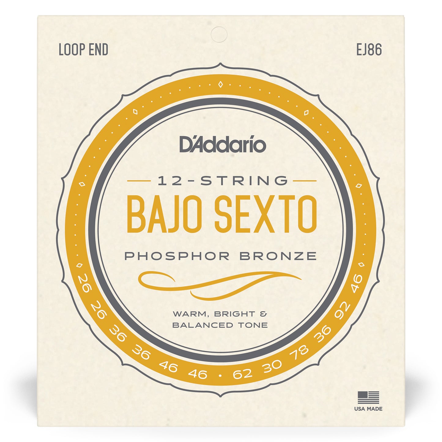 D'Addario EJ86 Bajo Sexto Strings