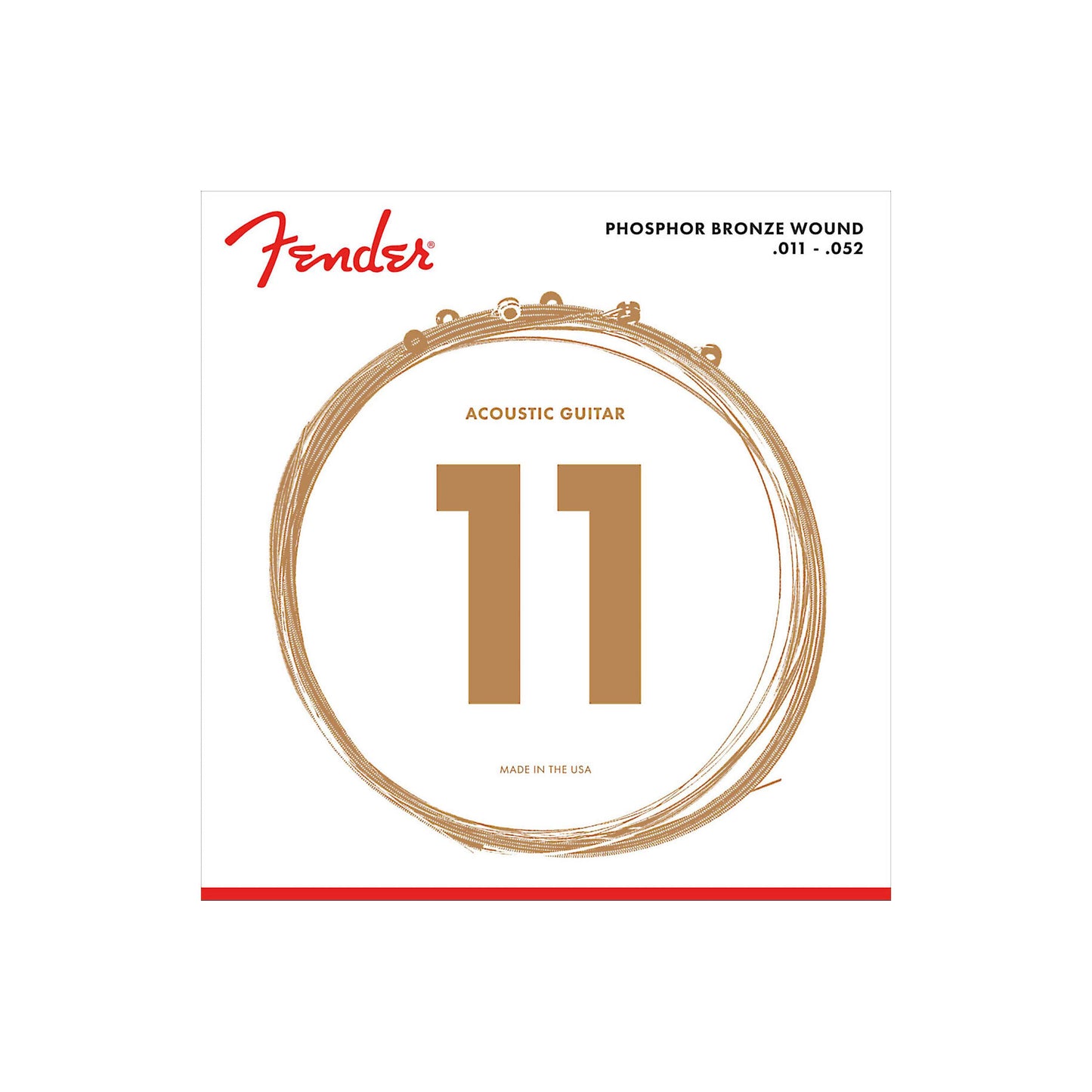 Fender Phosphor Bronze Acoustic Guitar Strings, Ball End, .011-.052