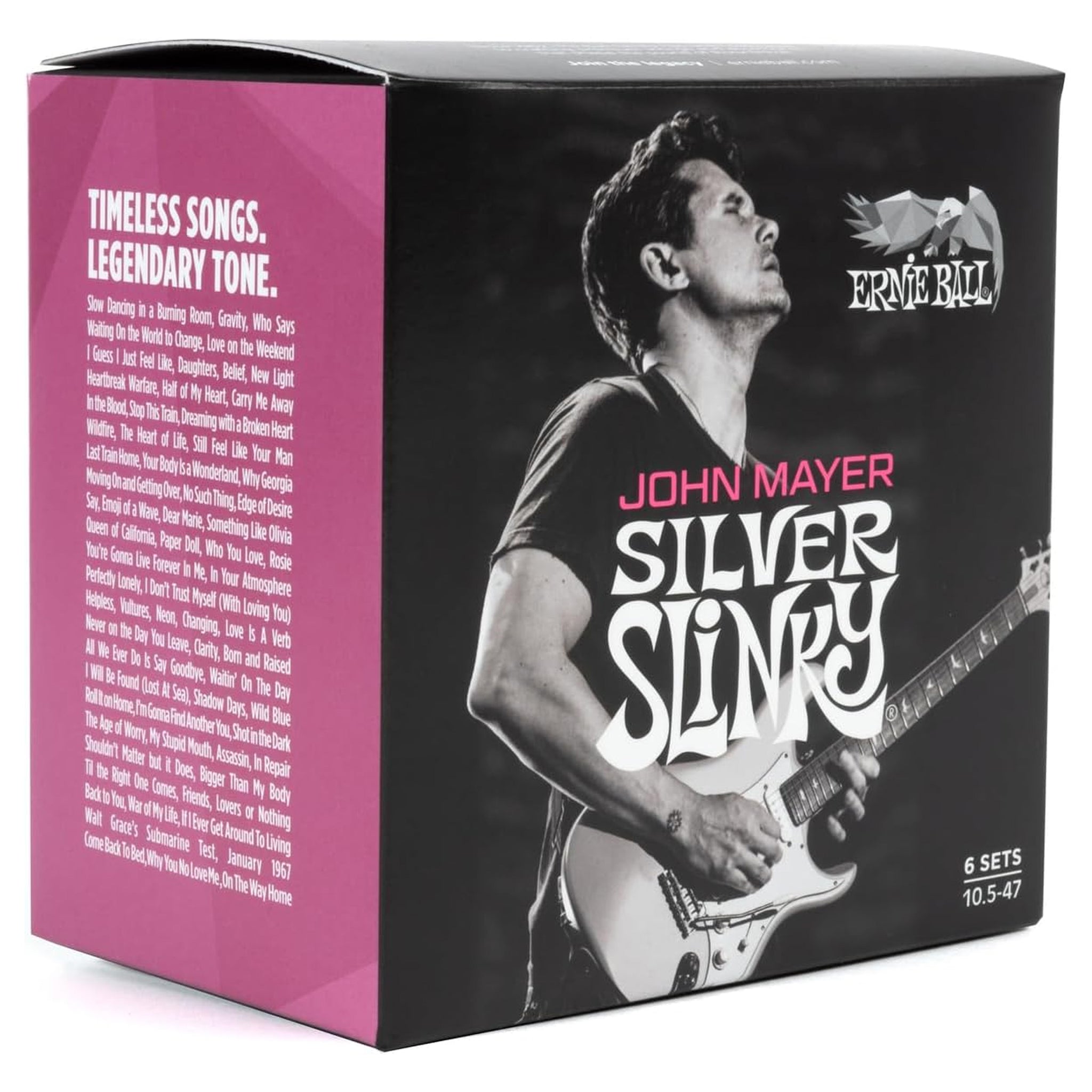 John Mayer Silver Slinky Nickel Wound Electric Guitar Strings 6 Pack 10.5-47