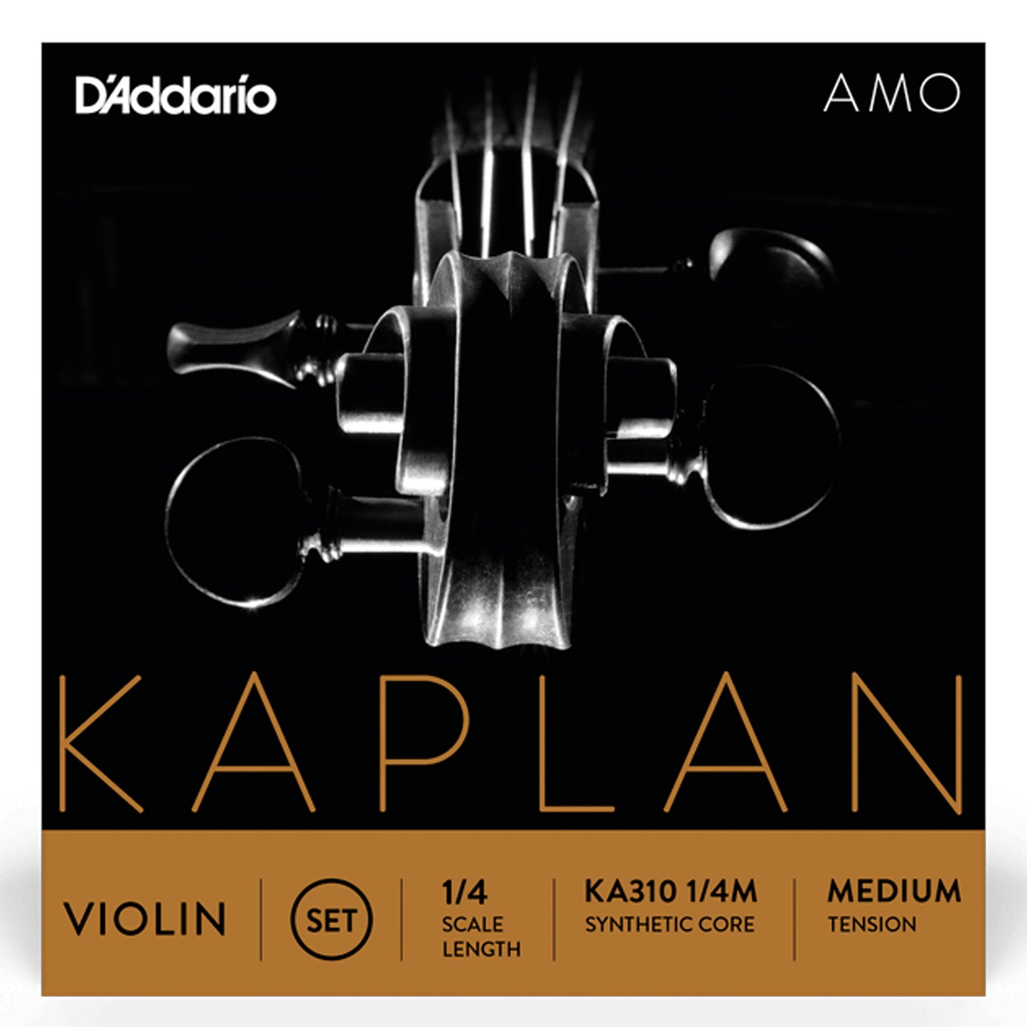 D'Addario Kaplan Amo Violin String Set, 1/4 Scale, Medium Tension