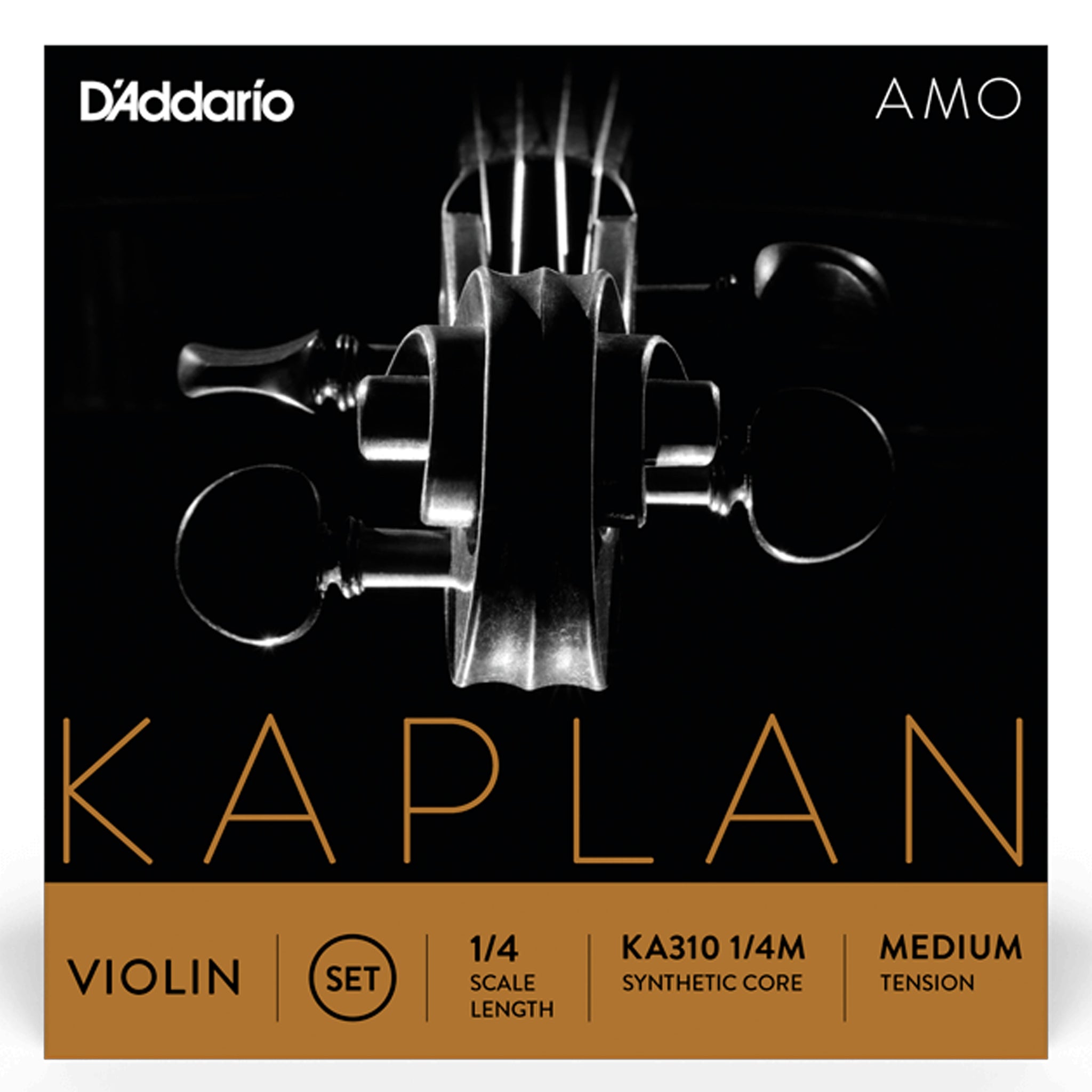 D'Addario Kaplan Amo Violin String Set, 1/4 Scale, Medium Tension