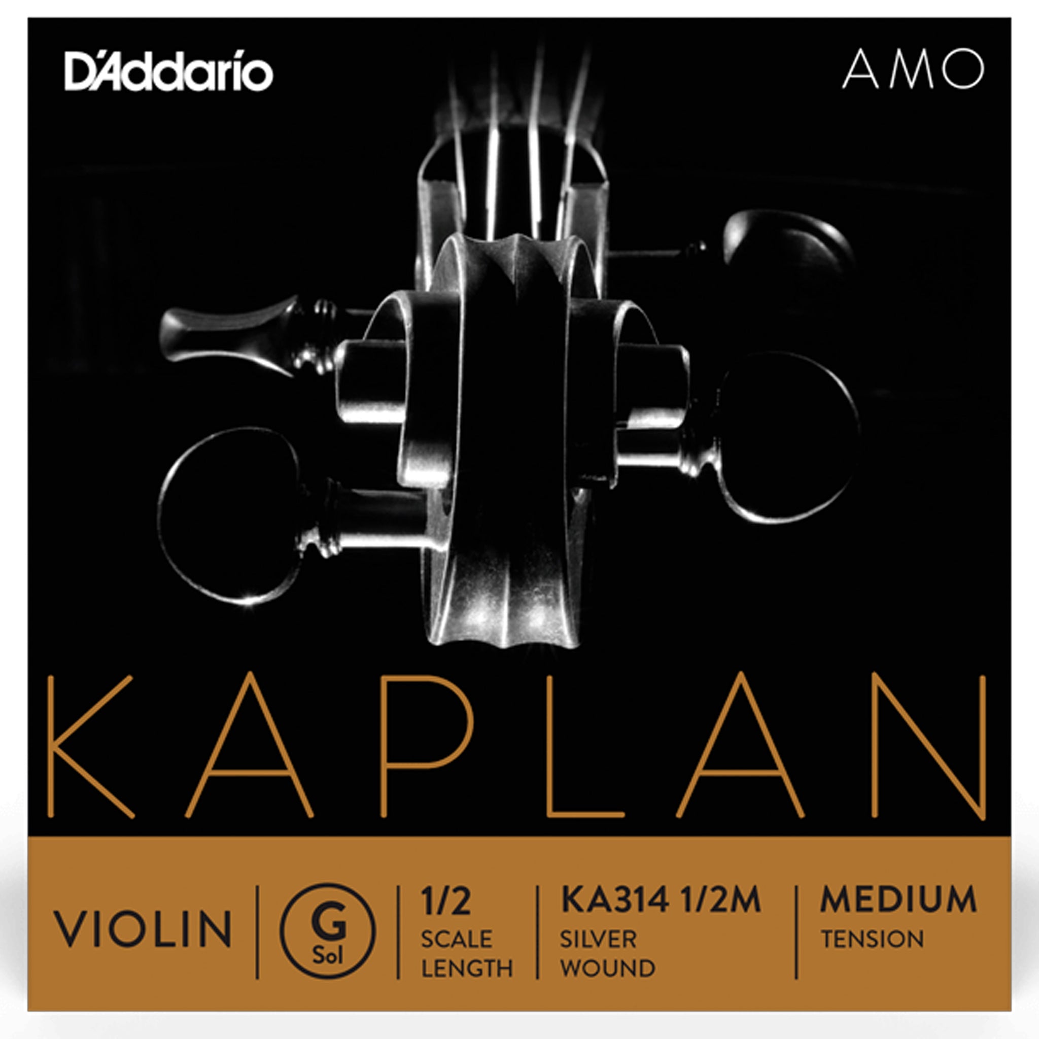 D'Addario Kaplan Amo Violin G String, 1/2 Scale, Medium Tension