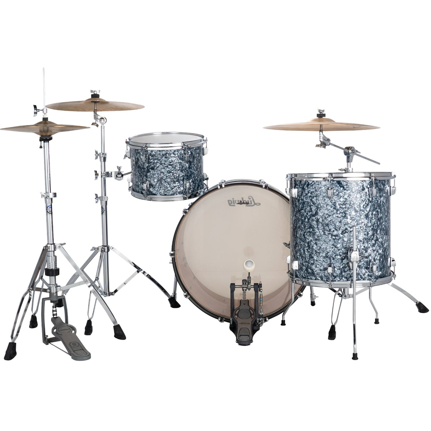 Ludwig NeuSonic Pro Beat 3-piece Acoustic Drum Set Shell Pack Steel Blue Pearl