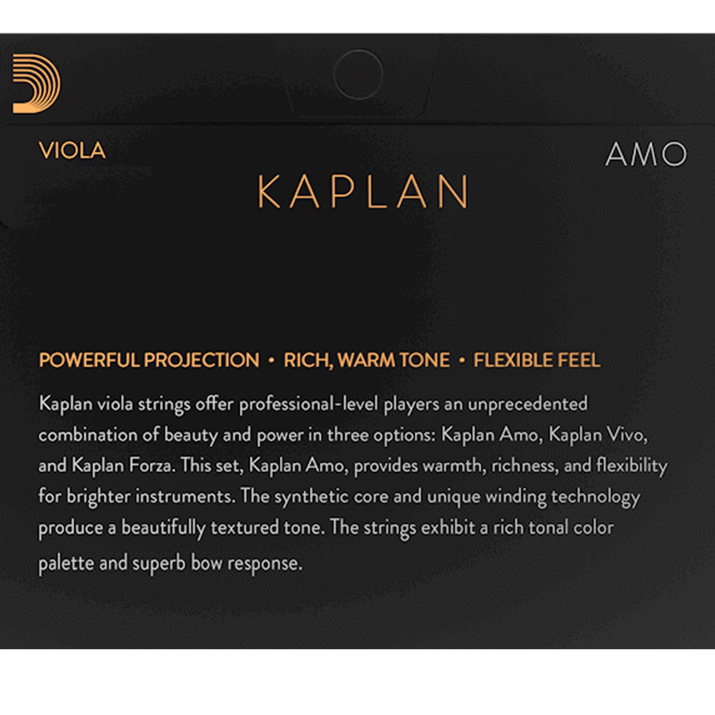 D'Addario Kaplan Amo Viola Single G String, Long Scale Heavy, Bulk 10-Pack