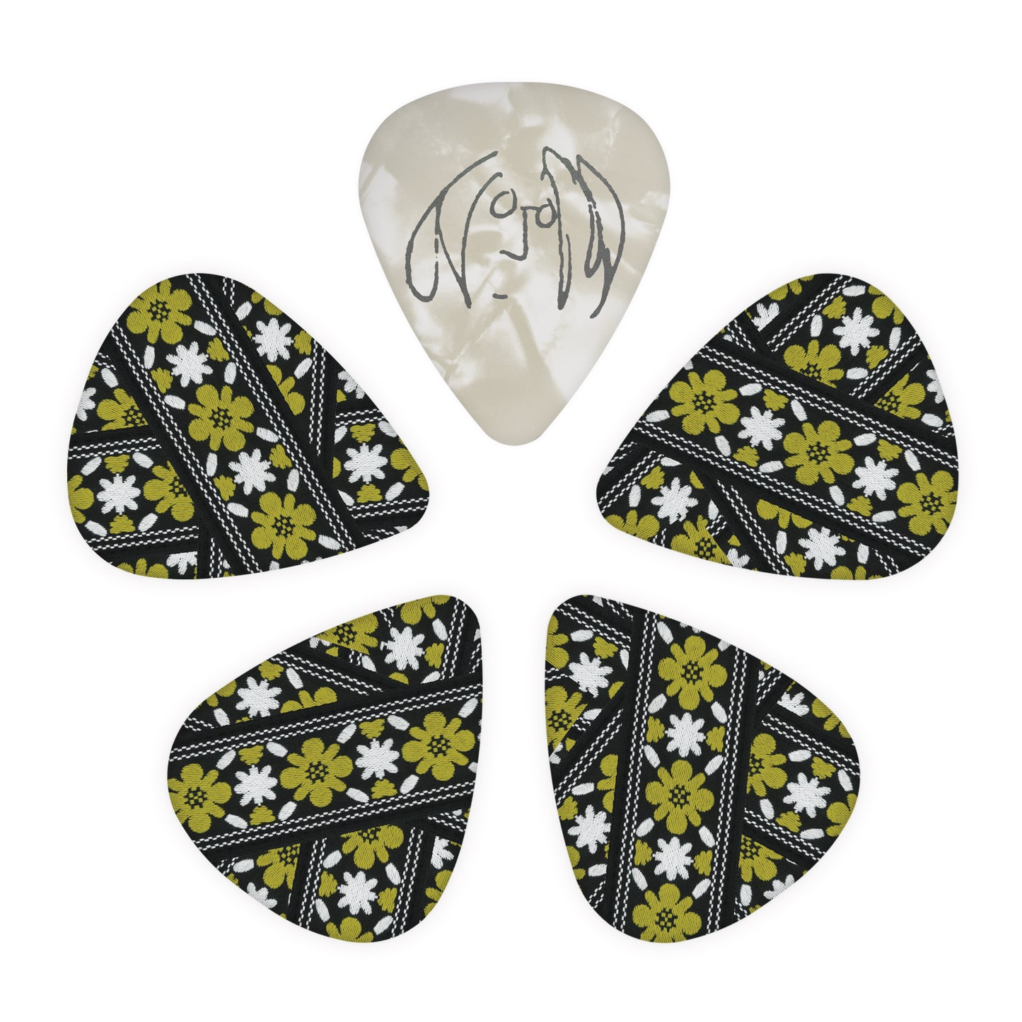 D'Addario John Lennon Rooftop Guitar Picks, Medium Gauge (.70mm) 10-Pack