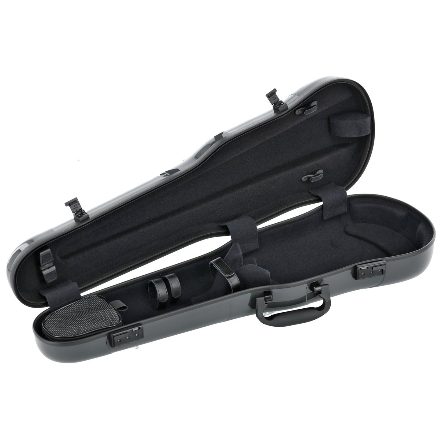 GEWA Violin Case, Air 1.7, Shaped, 4/4, Grey/Black, High Gloss, w/Subway Handle