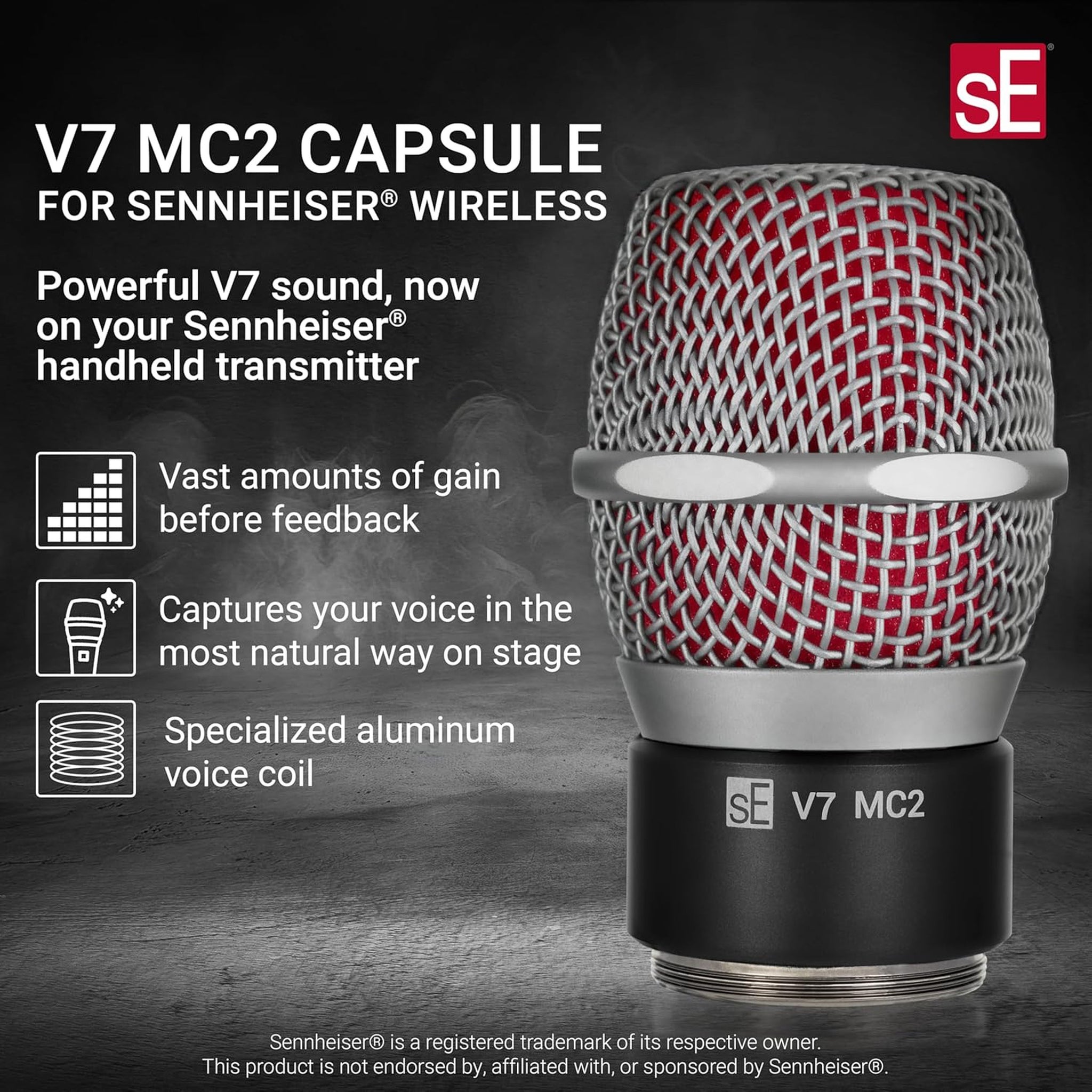 sE Electronics V7 Mic Capsule, Supercardioid, for Sennheiser Wireless MP03 pouch