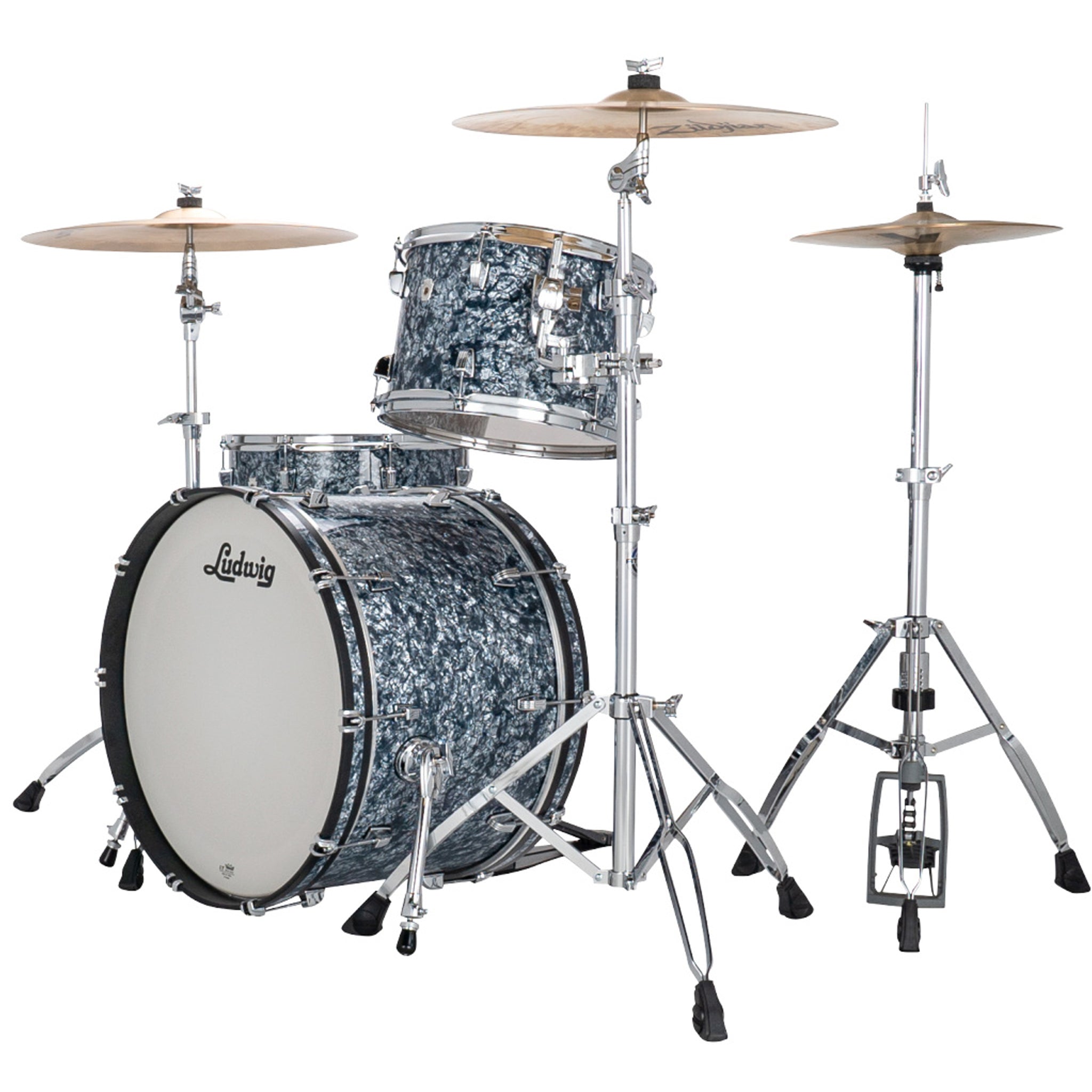 Ludwig NeuSonic FAB 3-piece Acoustic Drum Set Shell Pack Steel Blue Pearl