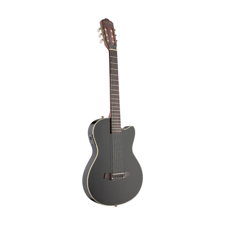 Angel Lopez 4/4 Cutaway Electric Classical Guitar Solid Body, Black