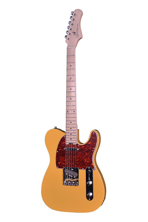 Crafter Solid Body T Style Guitar Crema Series, With Bag, Butterscotch Finish