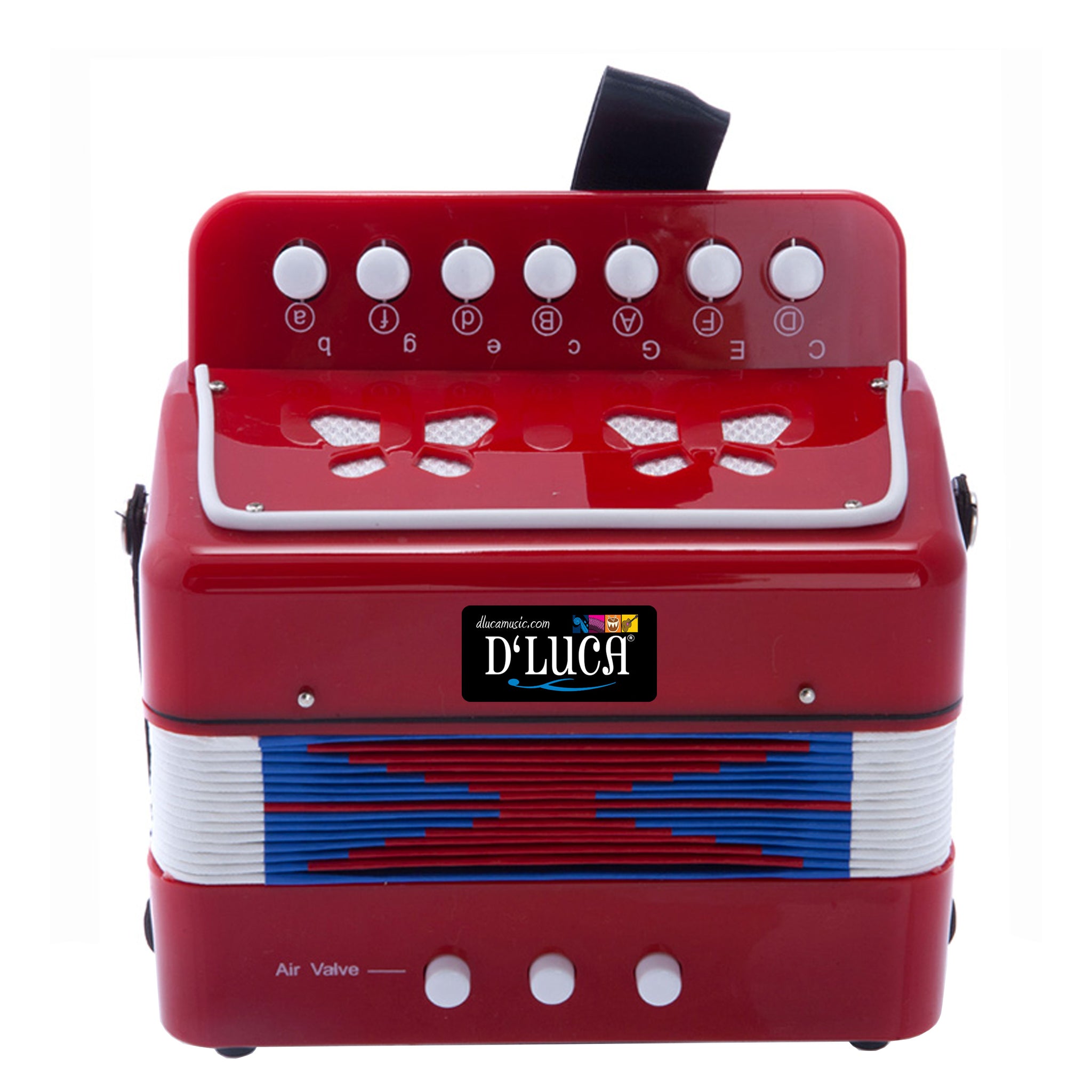 D'Luca Kids Series Button Accordion, Red