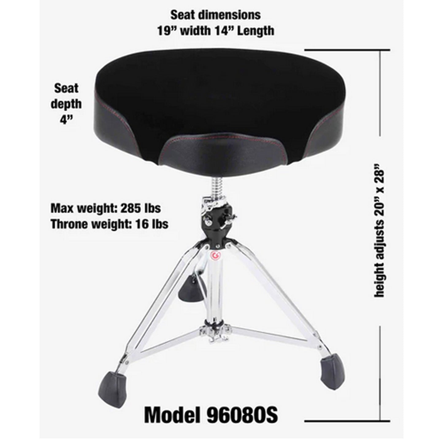 Gibraltar 9000 Series 18" Cordura Saddle Drum Throne