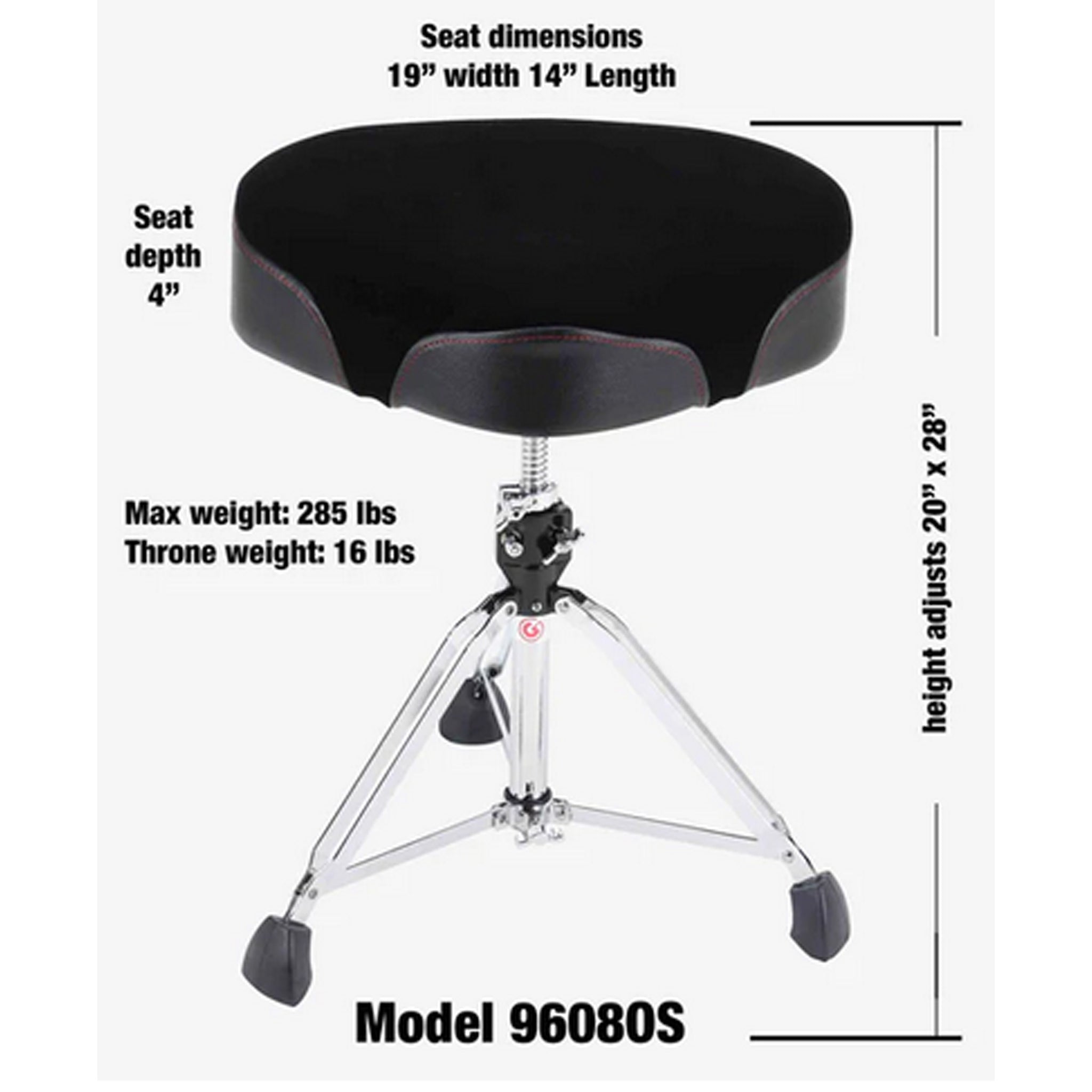 Gibraltar 9000 Series 18" Cordura Saddle Drum Throne