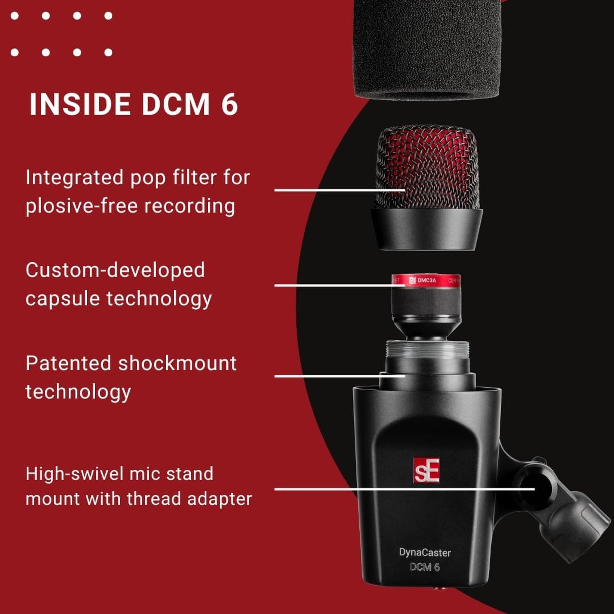 sE Electronics All-purpose Dynamic Broadcast Mic, built-in +30dB Gain Mic Pre