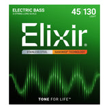 Elixir Stainless Steel 5-String Bass Strings NANOWEB Long Scale Light (045-130)