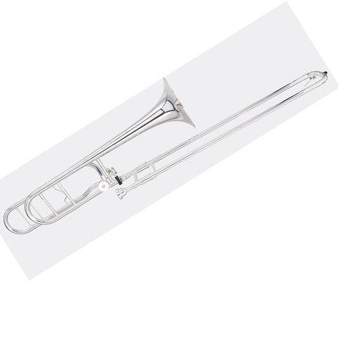 Blessing Tenor Trombone, .547" Bore, Open Wrap, F Rotor, Silver-Plate, Outfit