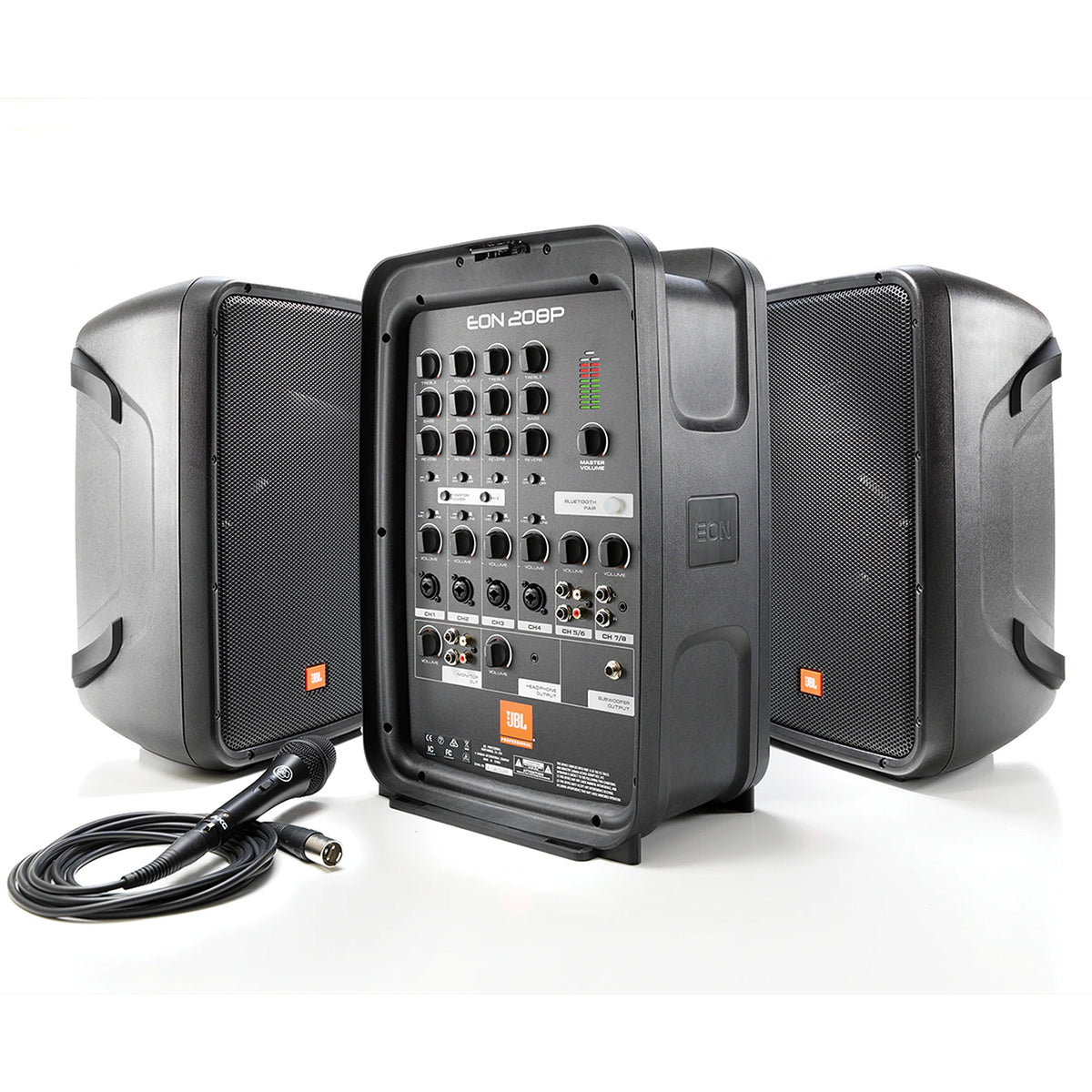JBL EON208P Packaged 8" 2-Way PA with Powered 8-Channel Mixer and Bluetooth