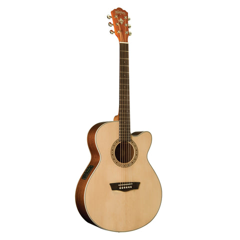 Washburn G7SCE Harvest Grand Auditorium Cutaway Acoustic Guitar. Natural Gloss