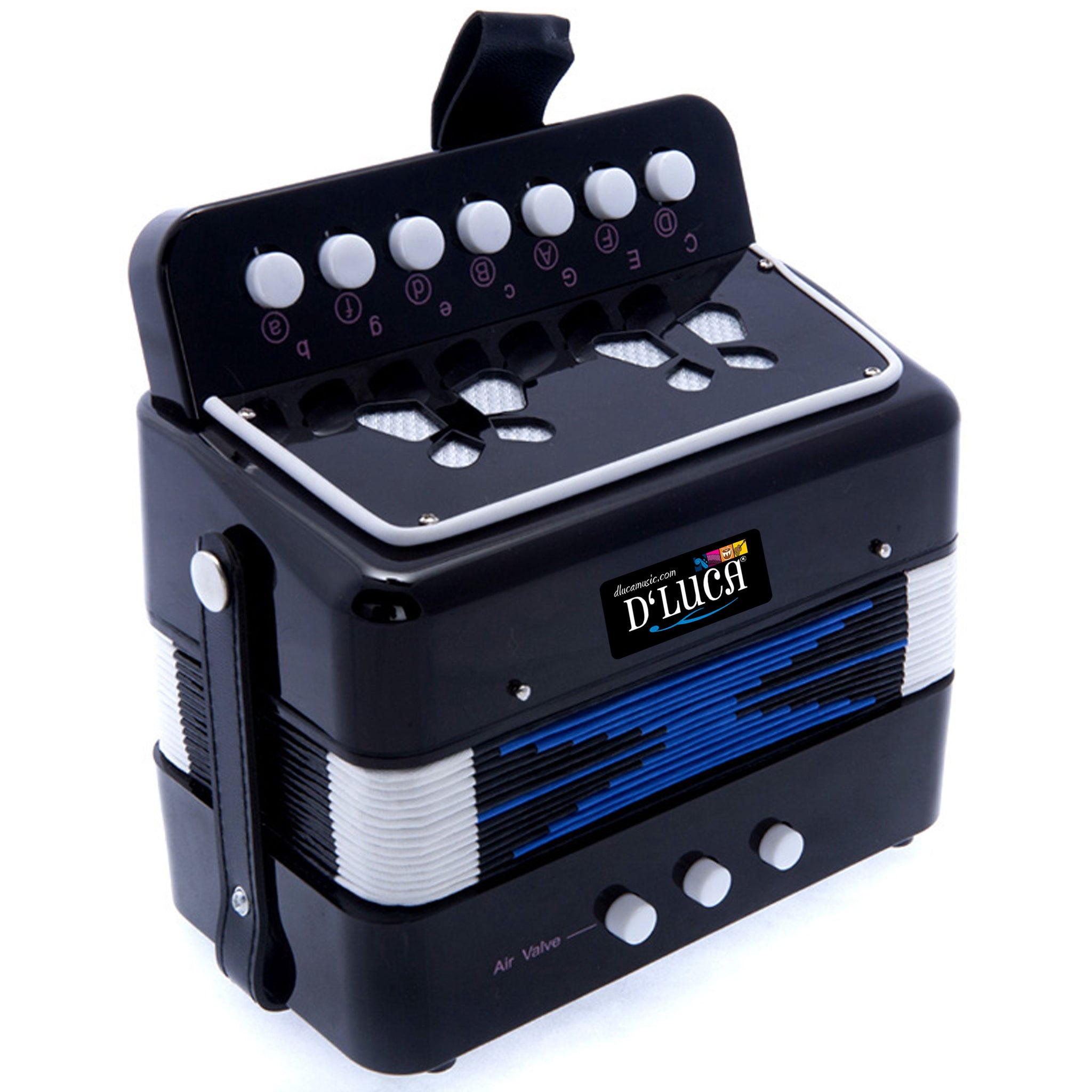 D'Luca Kids Series Button Accordion, Black