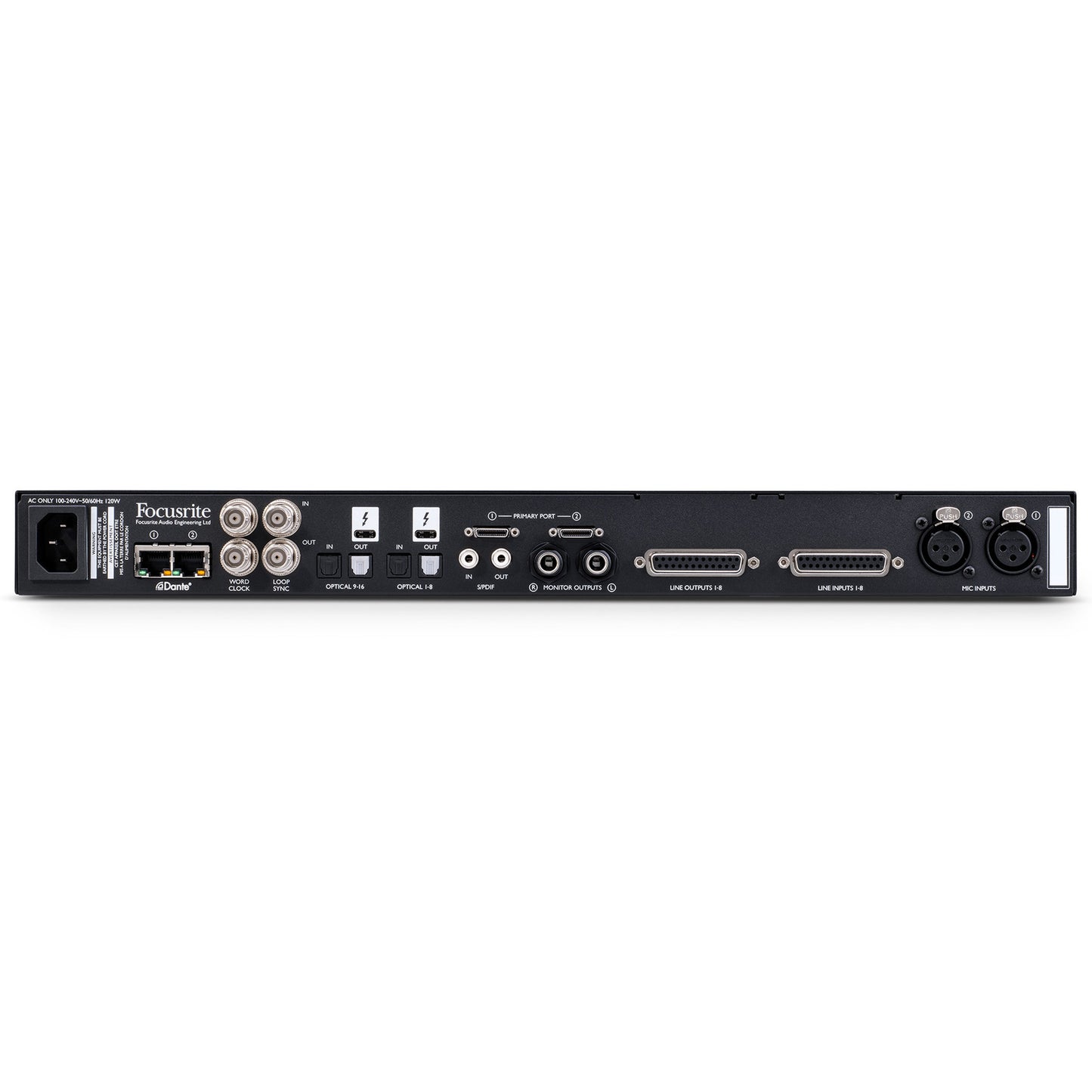 Focusrite Pro Red 8Line 58x64 all-in-one Interface, 32x32 Dante I/O