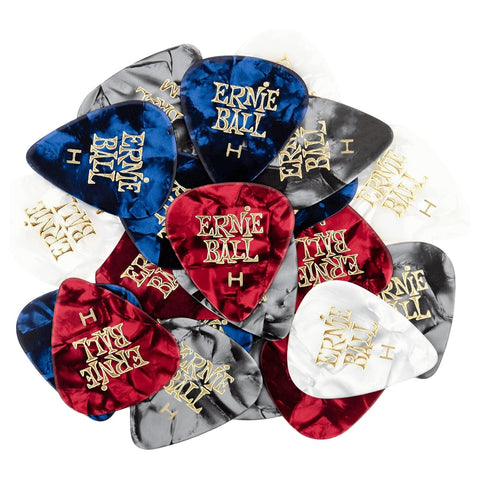 Ernie Ball Cellulose Guitar Picks - Heavy Assorted Pearloid Colors -144 Pack